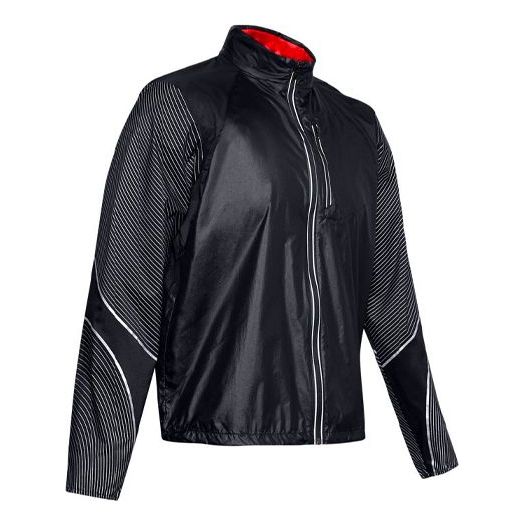 

Куртка men's run impasse reflect stripe pattern stand collar long sleeves jacket black Under Armour, черный