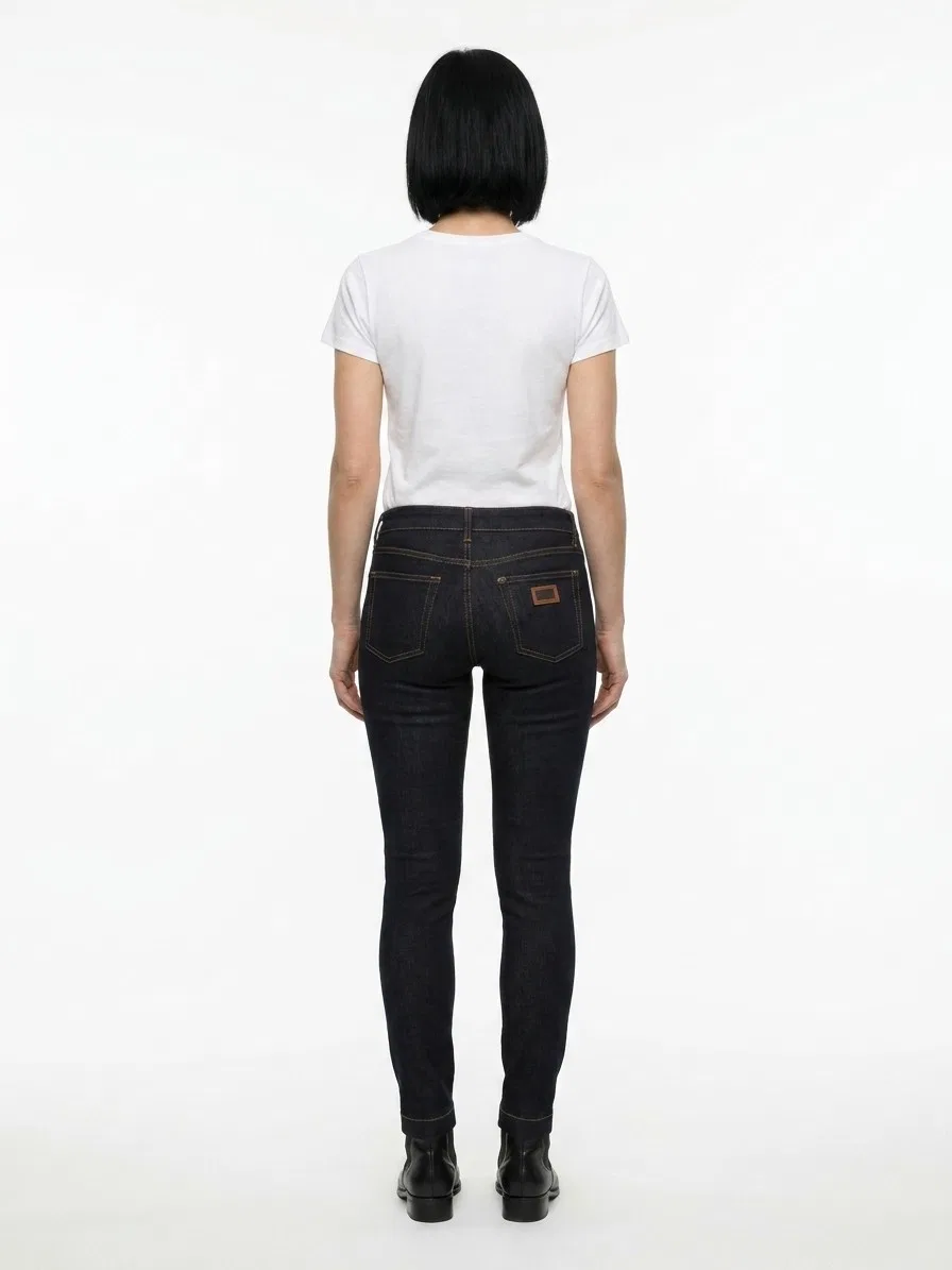 Женские джинсы-скинни с пятью карманaми Blue Cotton Skinny Jeans Dolce & Gabbana, Blue — фото 2
