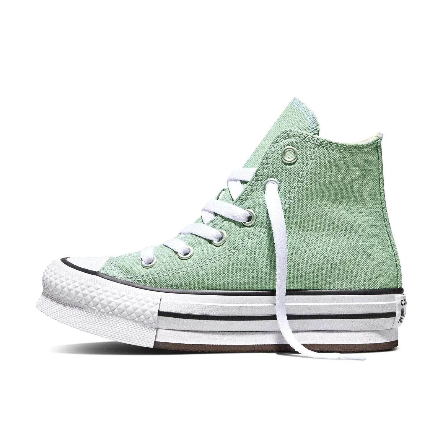 Детские кроссовки для мальчиков на платформе Chuck Taylor All Star EVA Lift Seasonal Color Converse, Verde Menta — фото 3