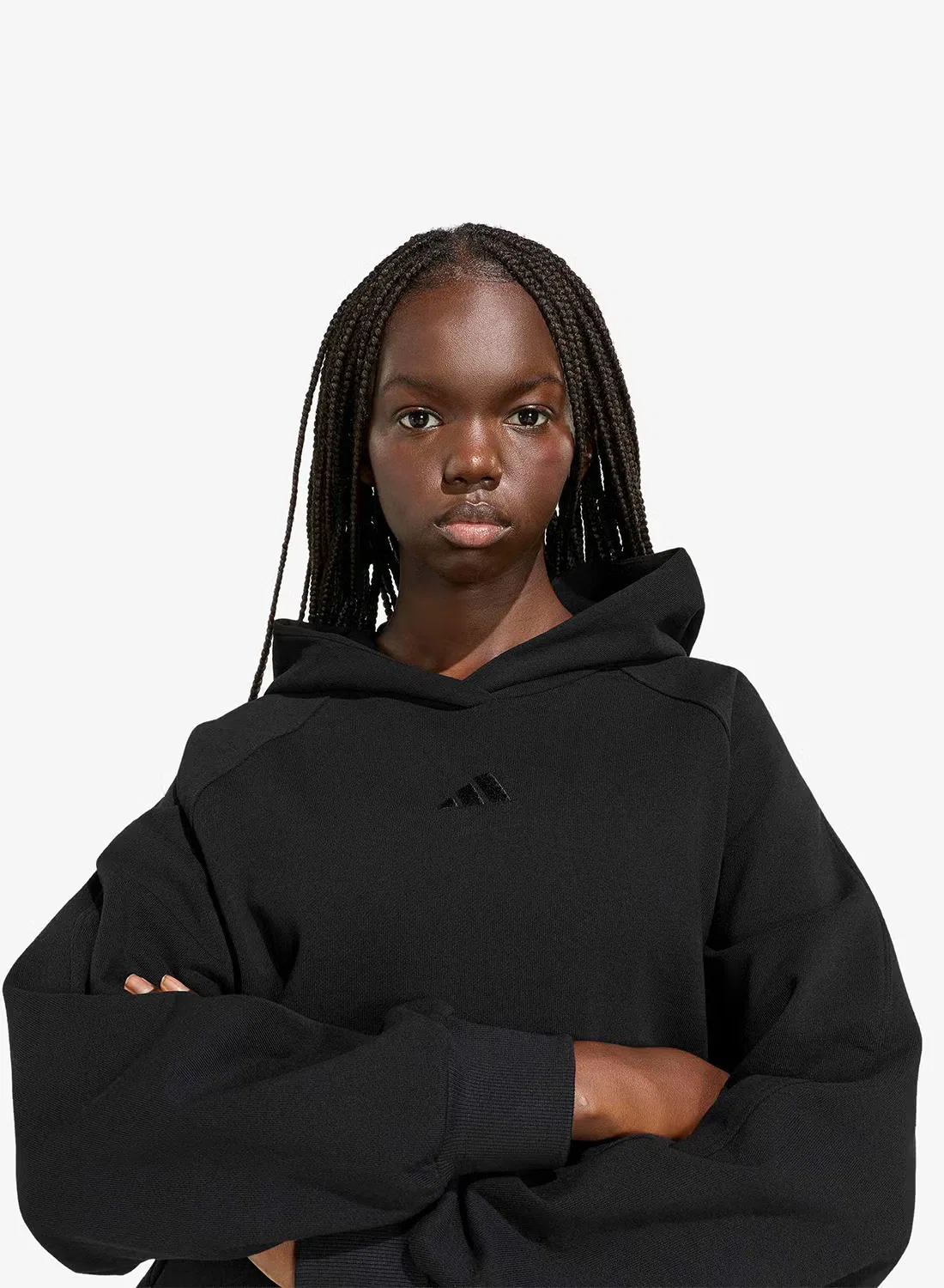 Худи свободного кроя Small Logo Adidas, черный — фото 4