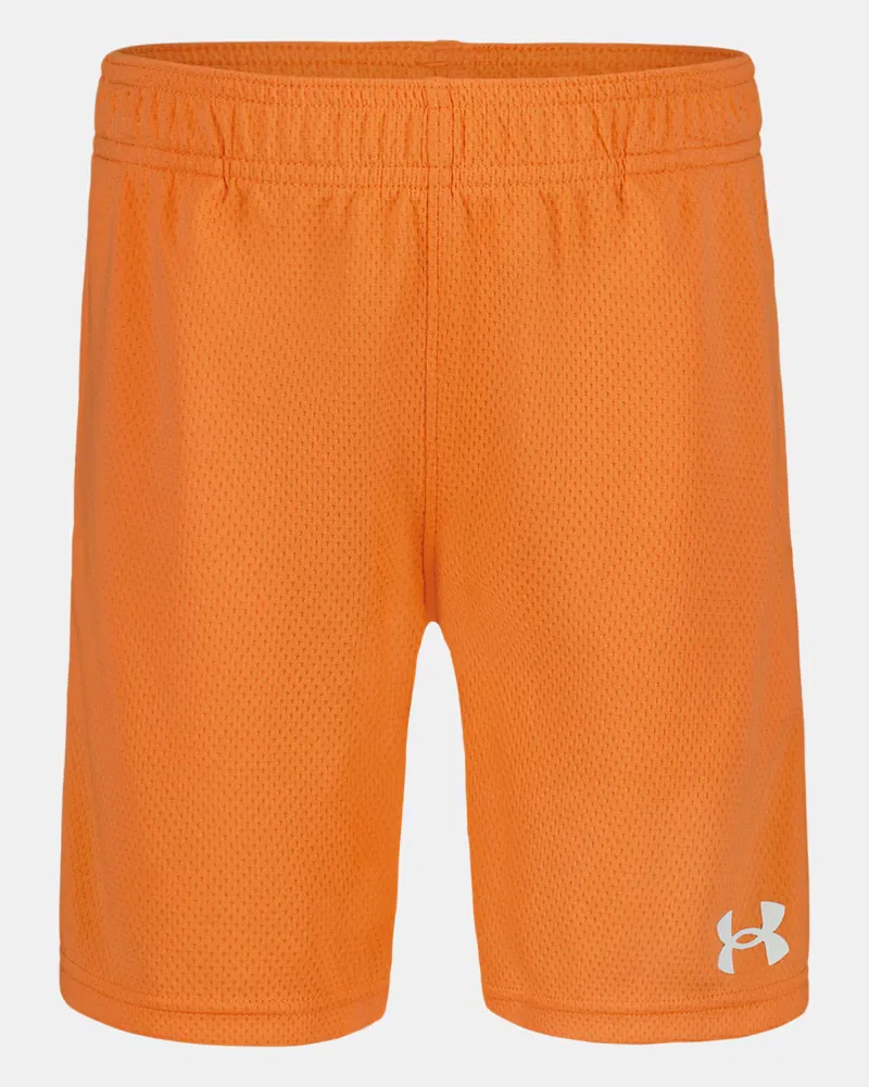 Шорты детские спортивные из вентилируемой сетки UA Tech Wordmark UnderArmour, Apollo Orange
