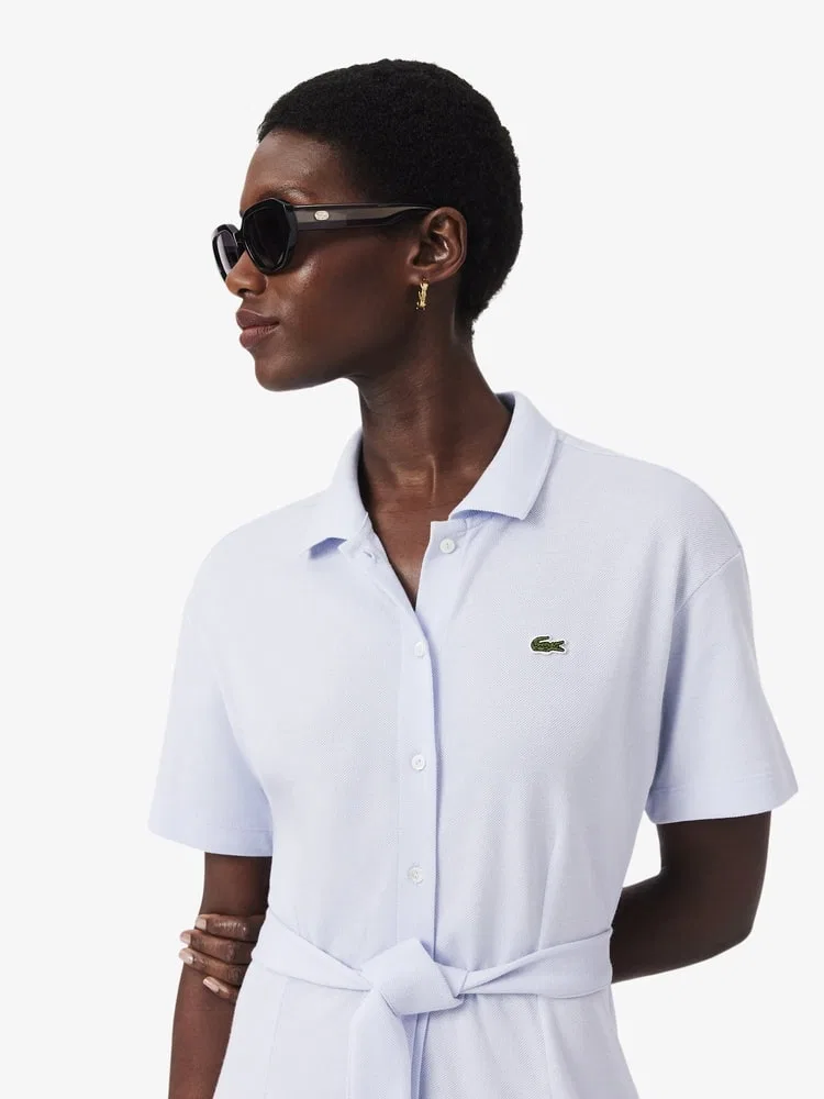 Платье поло LACOSTE Lavender, притачное с поясом — фото 3