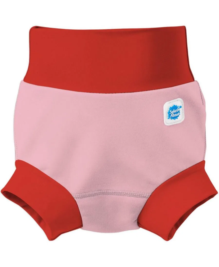 Многоразовый подгузник для плавания с серебряной подкладкой, Happy Nappy Duo Splash About, Pink/Red