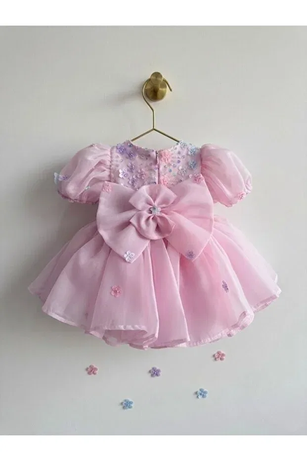 Детское платье для девочек с принтом Ellysa flowered beaded girls' evening gown Hobi, Pink