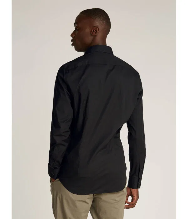 Мужская рубашка с длинным рукавом Slim Fit Tommy Hilfiger, черный — фото 3