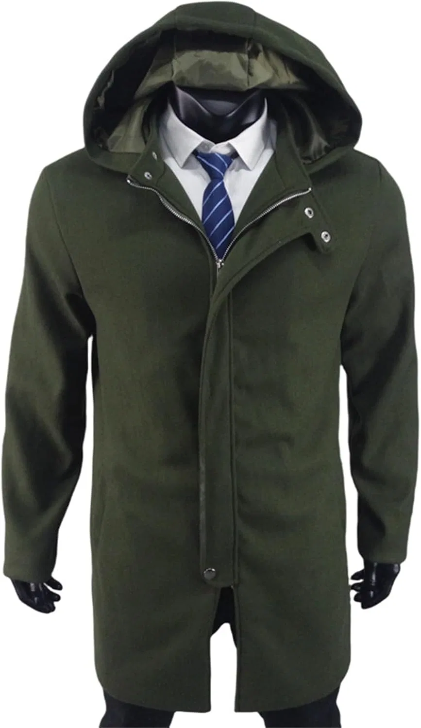 Мужское пальто из шерстяной смеси с капюшоном, Slim Fit — фото 2