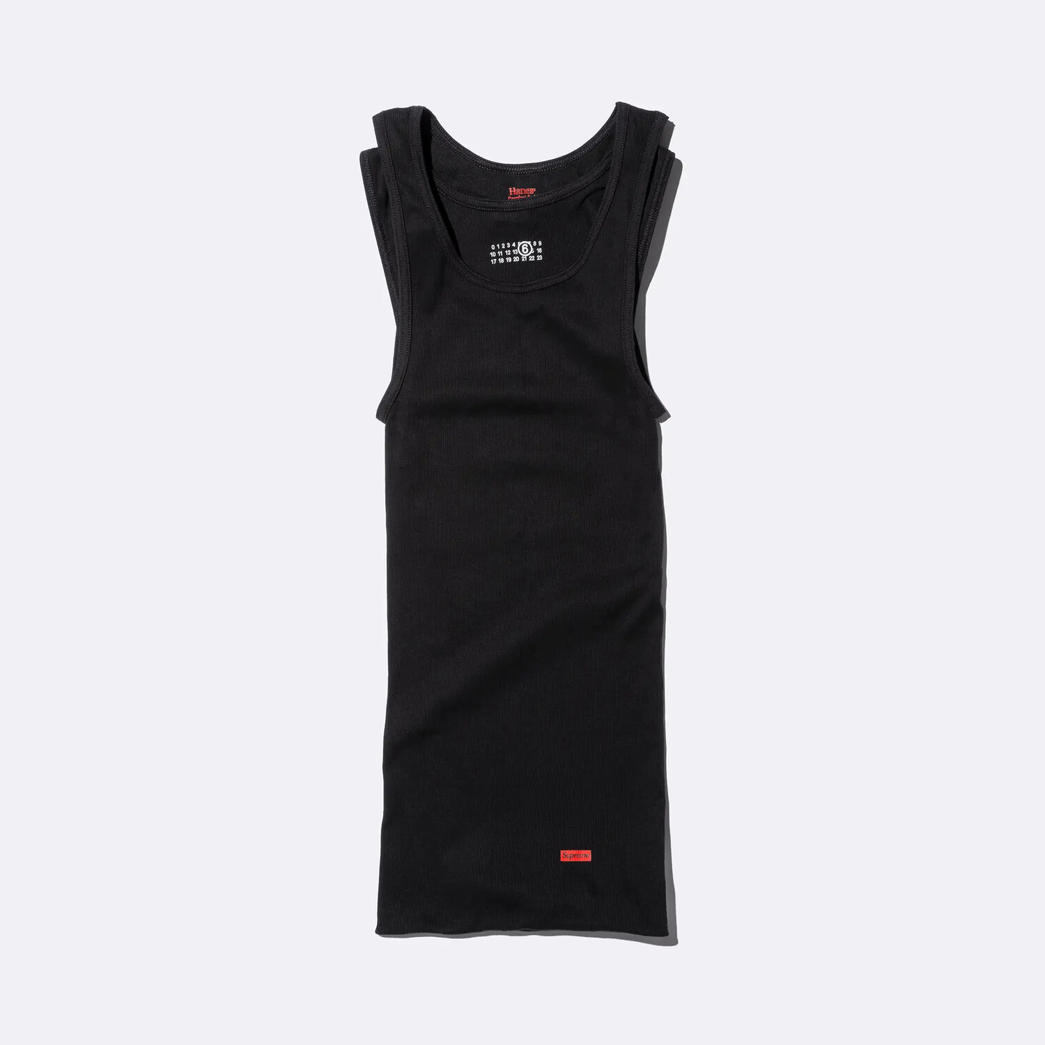 

Двойная майка Supreme x MM6 Maison Margiela Hanes Tagless, черный
