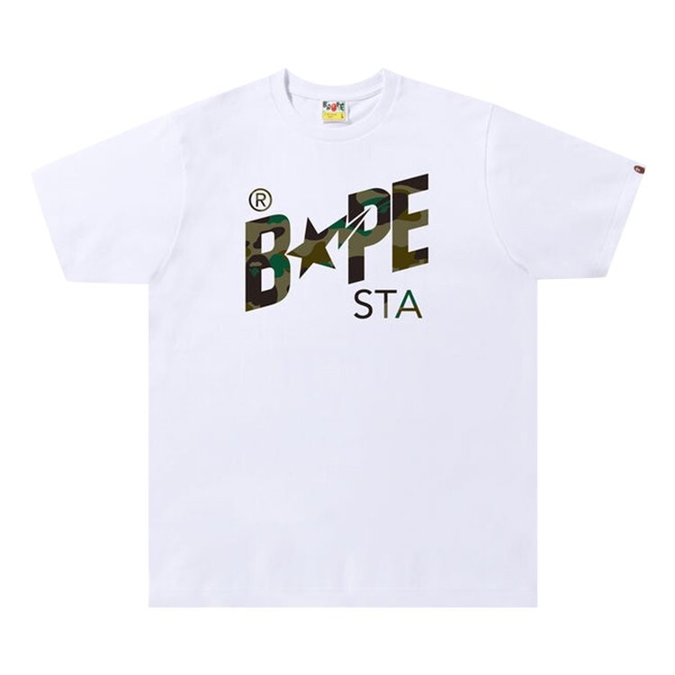 

Футболка BAPE Sta 1st Camo Logo Tee 'White/Green', белый