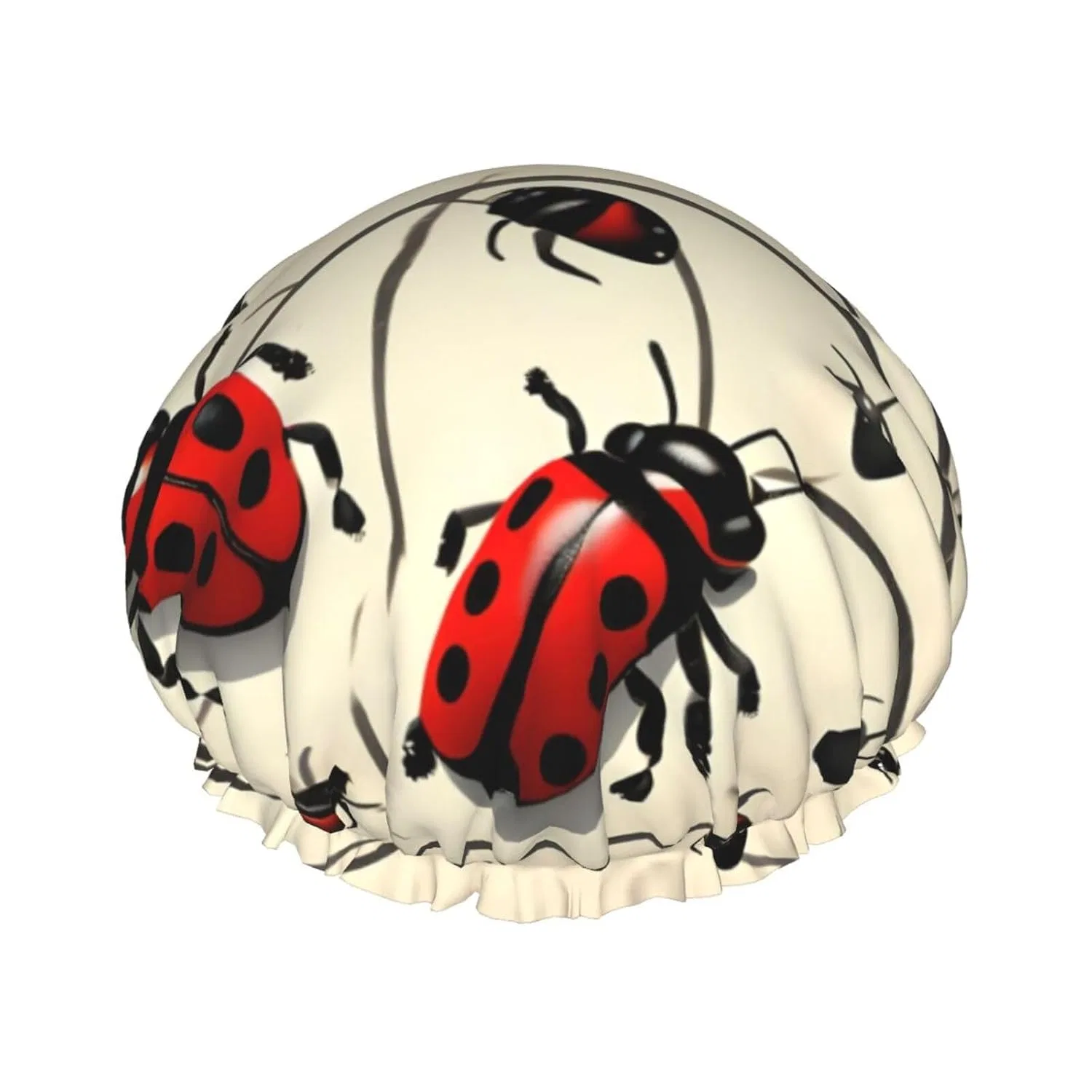 Шапочка для душа с принтом Ladybird, SDEGTHO, Черный