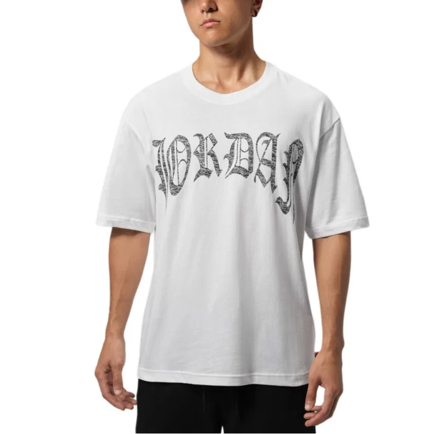 Мужская футболка с круглым вырезом White/Black Jordan