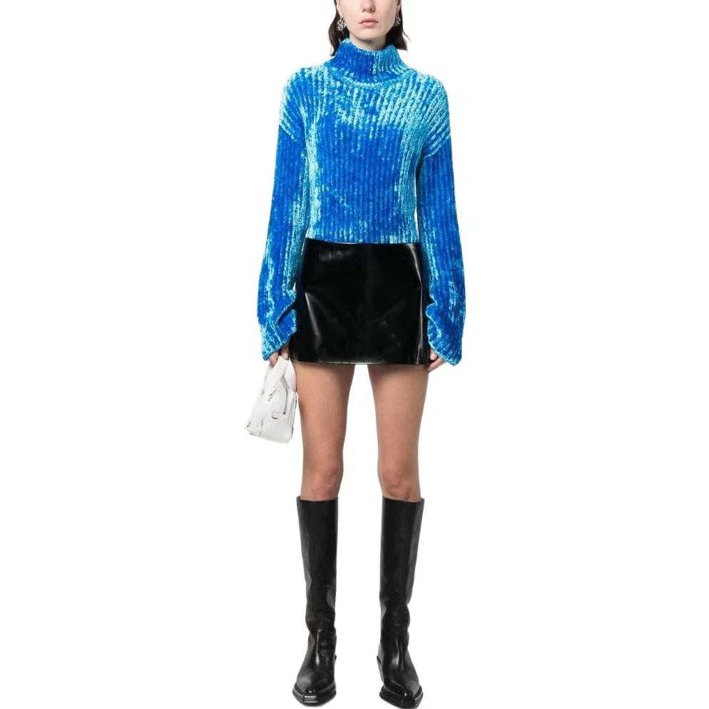 Юбка короткая кожаная Acne Studios, Black — фото 4