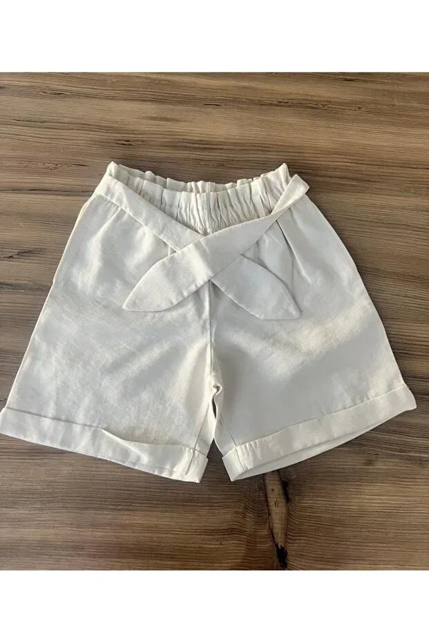 Детские шорты для девочек льняные Nk Kids, Nude Color — фото 2