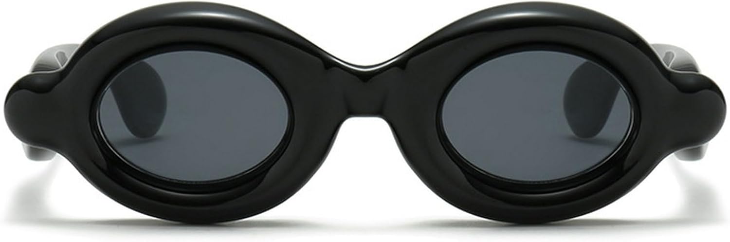 

Ретро-стиль, овальные солнцезащитные очки для женщин в стиле 90-х, маленькие, элегантные, с толстой оправой, круглые, милые, конфетных оттенков, защита от ультрафиолета UV400 mincl, Black