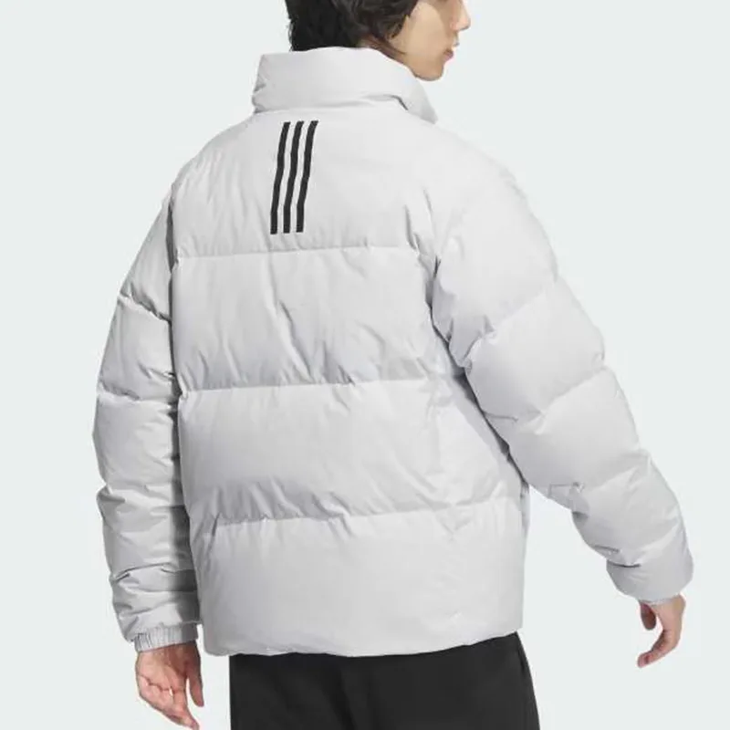 Adidas Пуховик унисекс однотонный светло-серый — фото 4