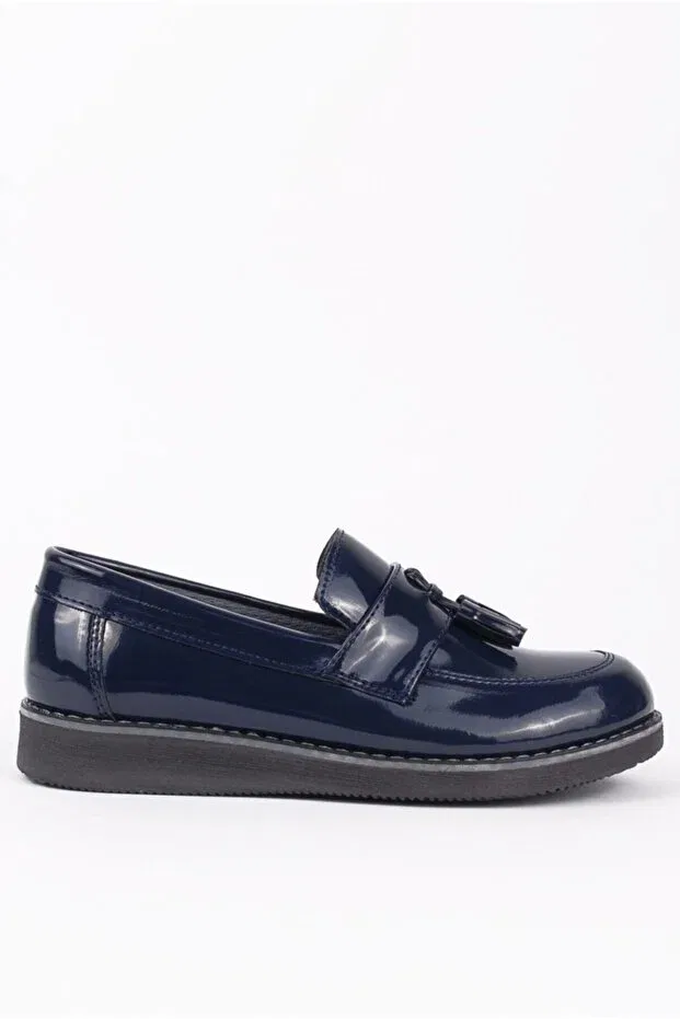 Детские классические туфли для мальчиков из лакированной кожи Rıdvan Çelik, Navy Blue — фото 2