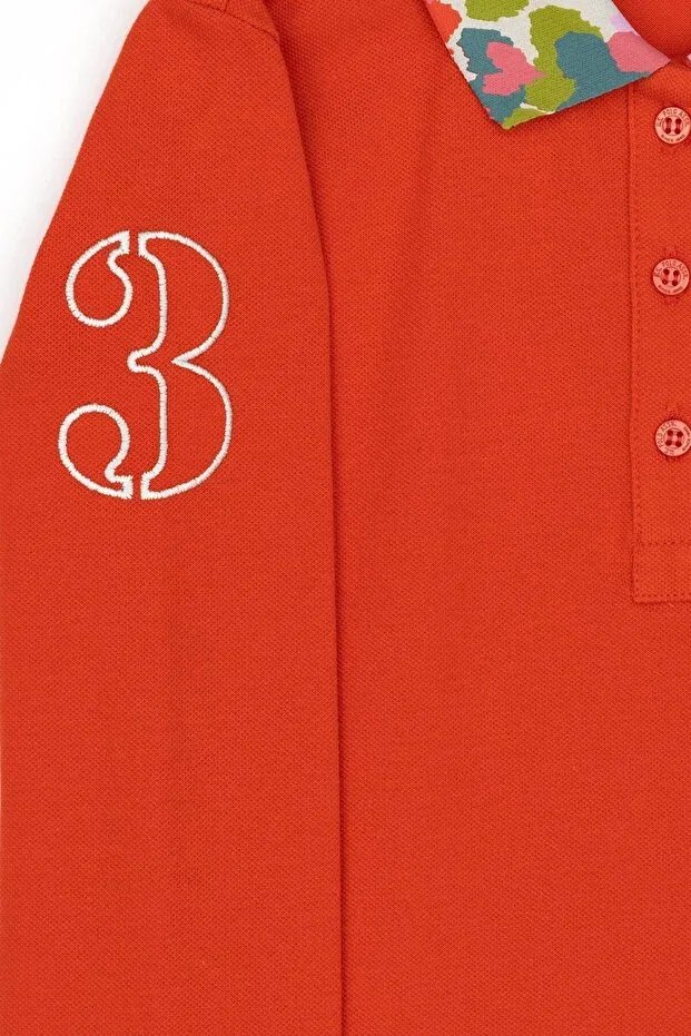 Детское для девочек свитшот с поло-воротником U.S. Polo Assn., Orange — фото 4