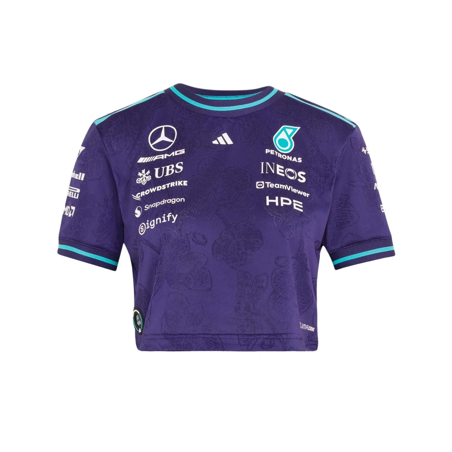 Женская футболка с принтом Mercedes AMG Adidas, Dark Purple