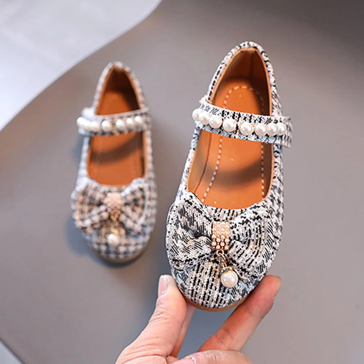 Детские кроссовки для девочек с принтом Princess Sandal Flower Bow Tie Shoes, White — фото 2