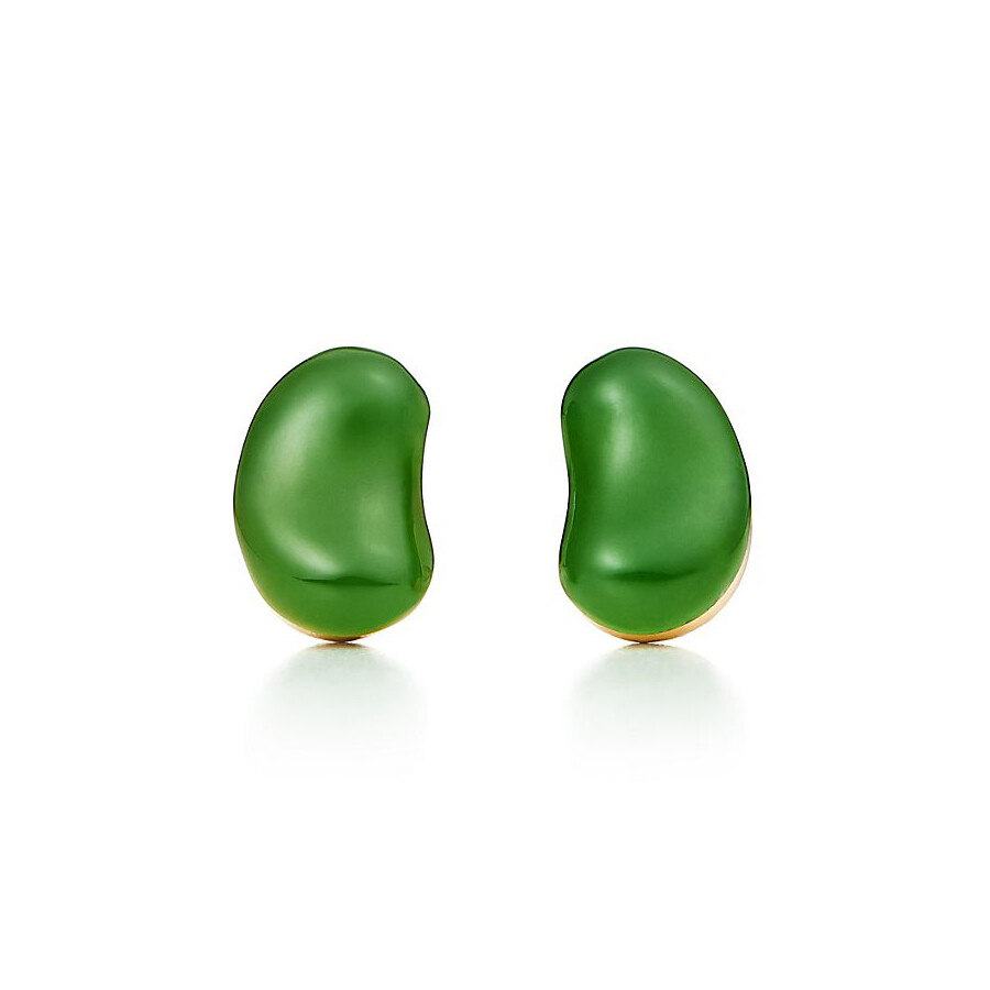 

Серьги Tiffany & Co. Elsa Peretti Bean design, золото/нефрит