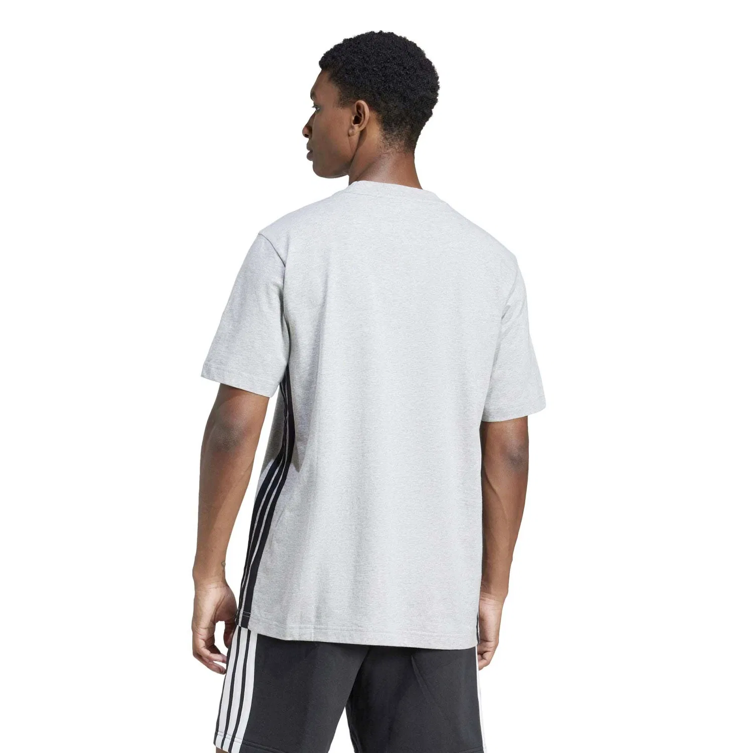 Мужская хлопковая футболка Adidas 3S Single Jersey Tee, Grau — фото 3