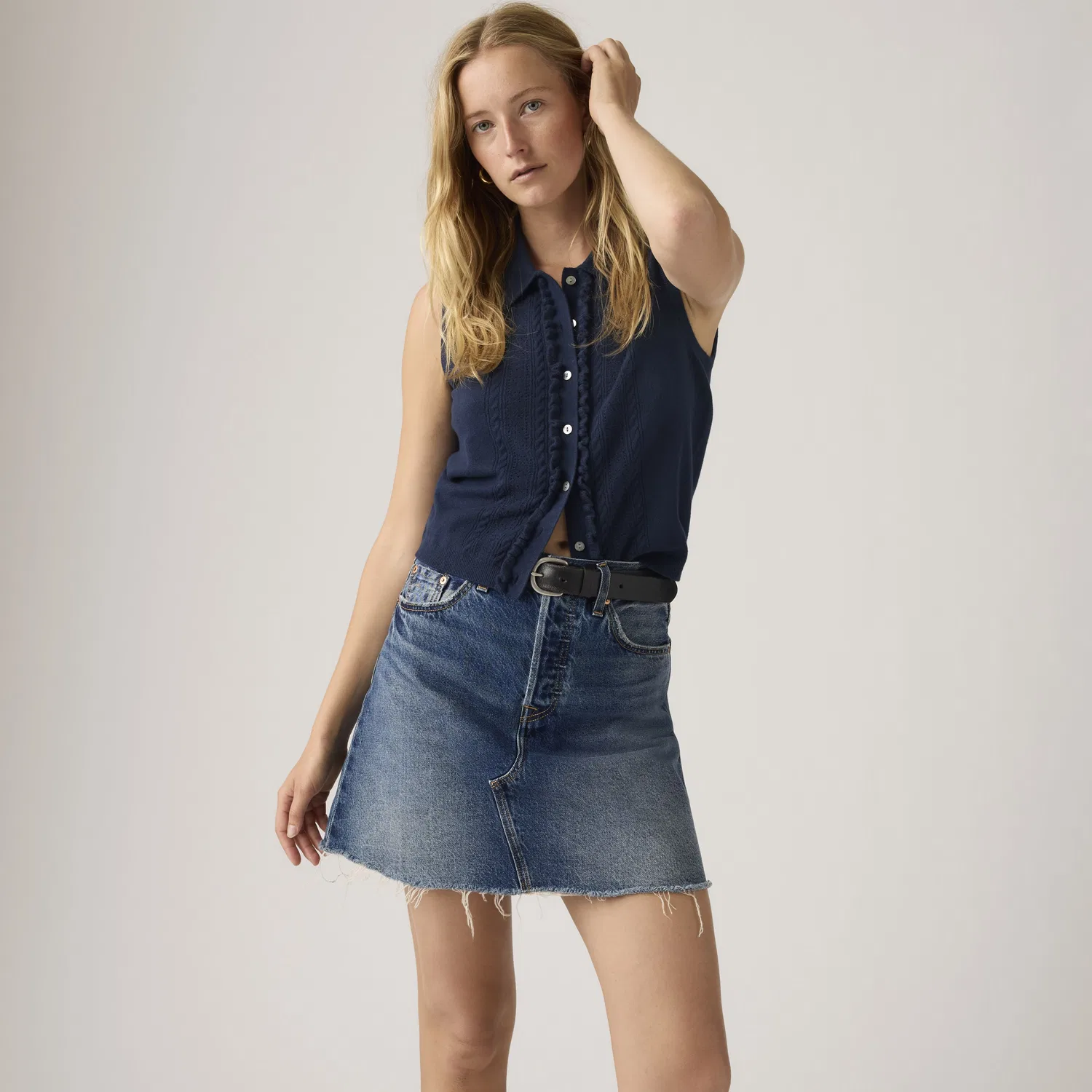 Деконструированная юбка Levi's, Dark Wash