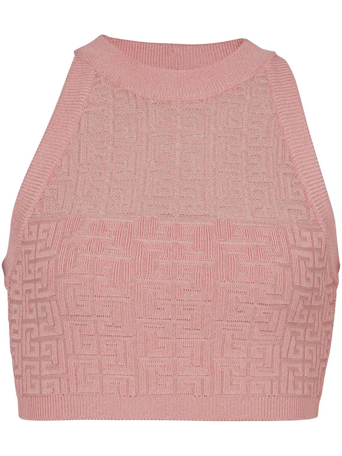 Топ с моноиграммным узором Balmain, розовый