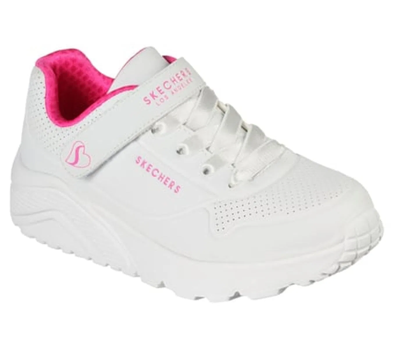 Детские кроссовки для девочек с платформой One Lite Skechers, White Synthetic H Pink Trim