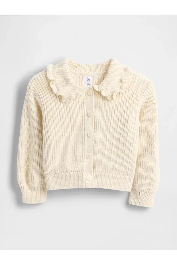 Детский кардиган для девочек с длинным рукавом Gap, Cream-001