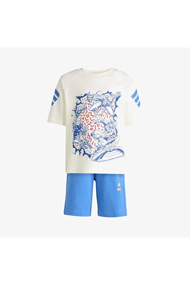 Детский комплект для девочек с принтом Marvel Kids Adidas, Blue — фото 4