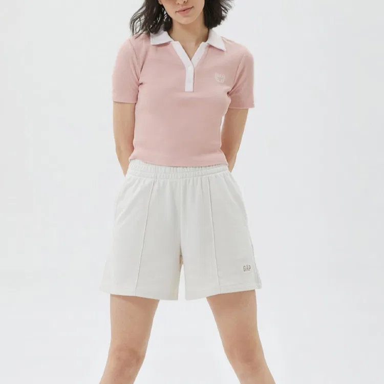 Поло-рубашка с воротником, прямая посадка, GAP, Light Pink — фото 3