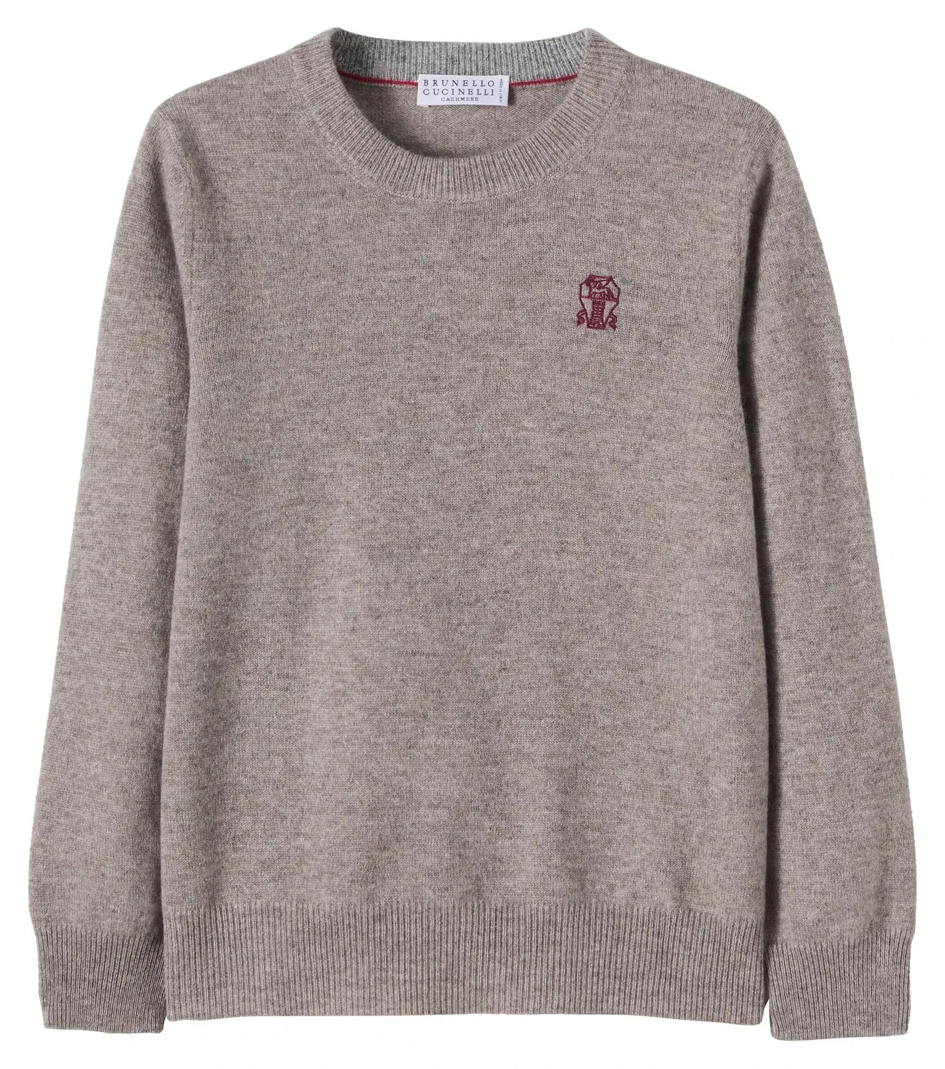 Свитер из кашемира с логотипом Brunello Cucinelli Kids, серый