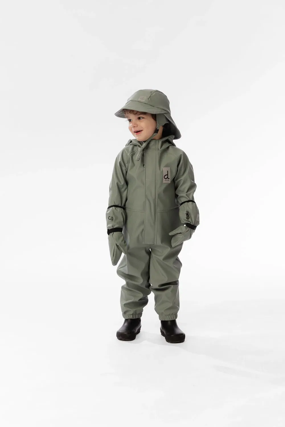 Детский комбинезон дождевик водостойкий Deux par Deux, Baby Rain One Piece Sage Green