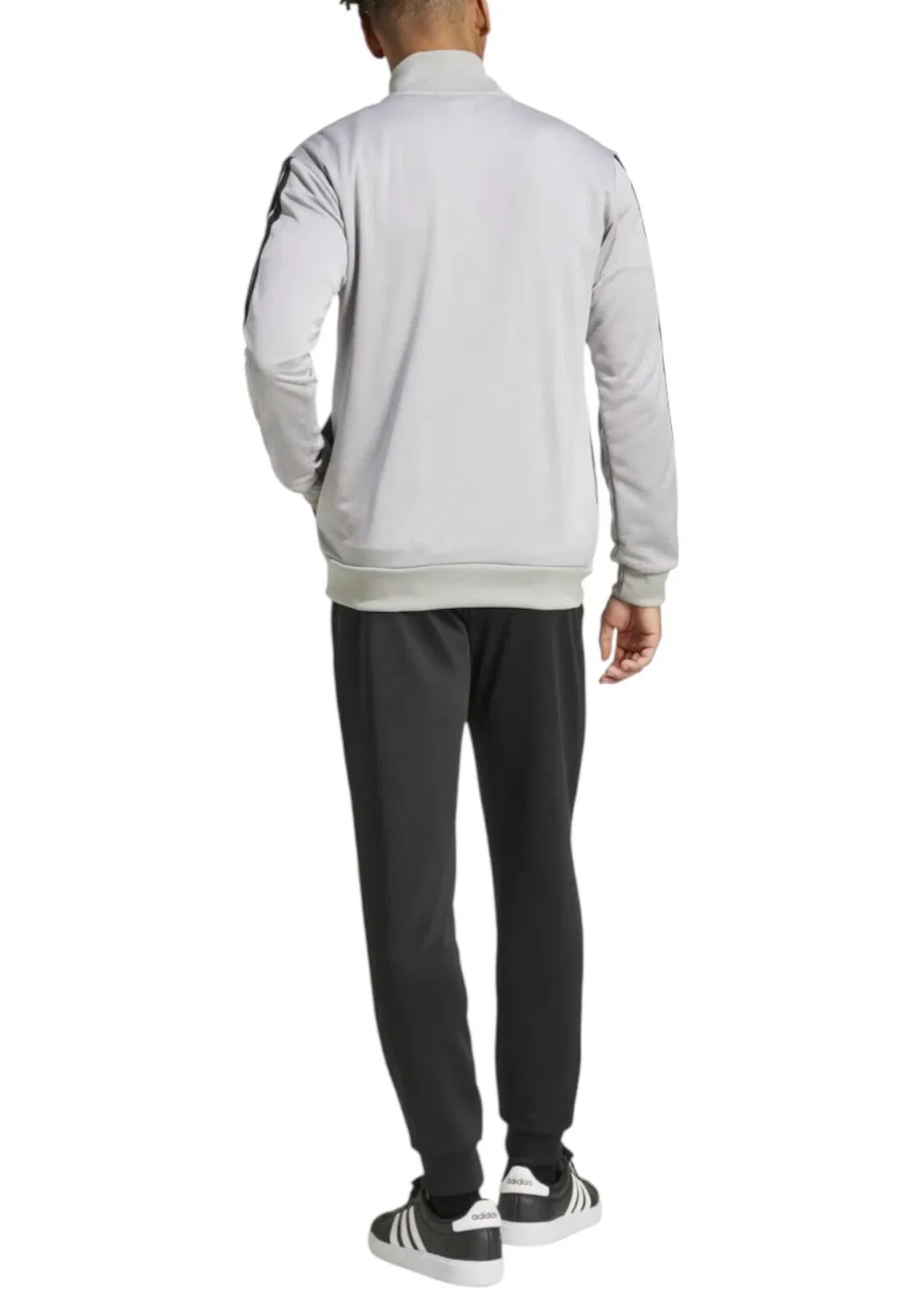 Мужской спортивный костюм с принтом 3S French Terry Tracksuit Adidas, Grau Schwarz — фото 2