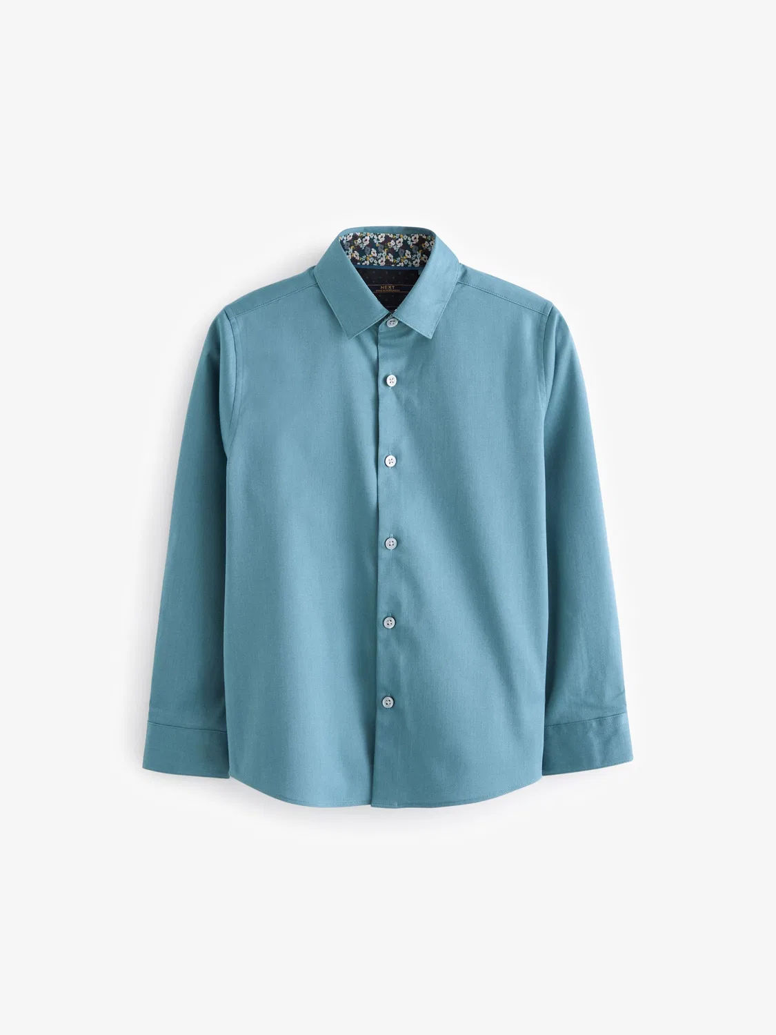 Рубашка с длинным рукавом, отделкой, Teal Blue Next