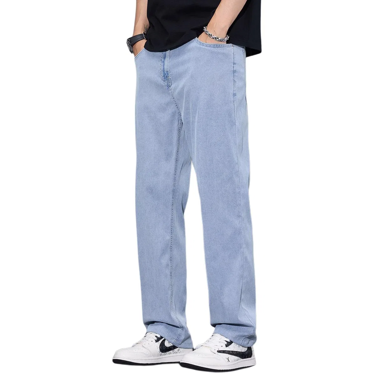 Детские джинсы с широкой штаниной Tonlion, Light Blue