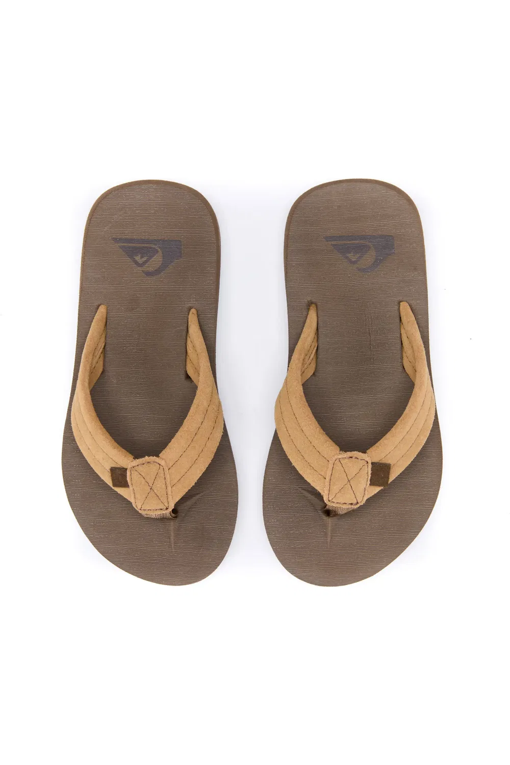 Детские сандалии вьетнамки на мягкой подошве Carver Suede Core Quiksilver, Tan/Tan — фото 3