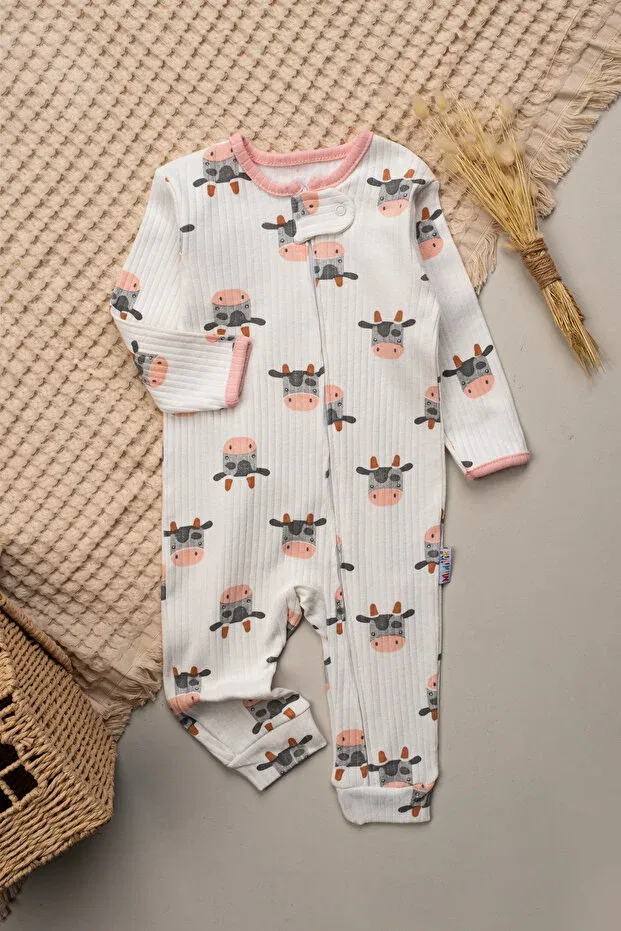 Детский комплект комбинезонов для девочек с принтом Cow Pattern Mielco, Multicolor — фото 2