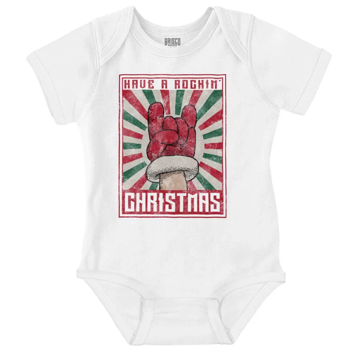 Детский боди-комбинезон с коротким рукавом Have A Rockin Christmas Poster Brisco Brands, White