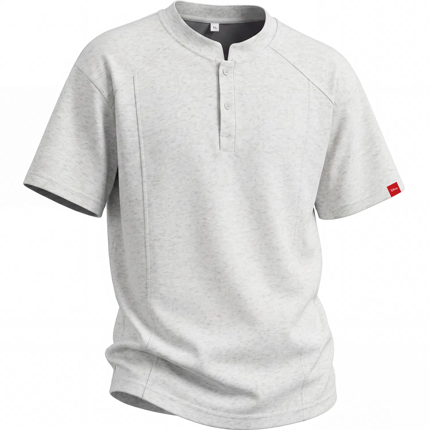 Disney Детская футболка с воротником Генри Дисней, Light Heather Gray