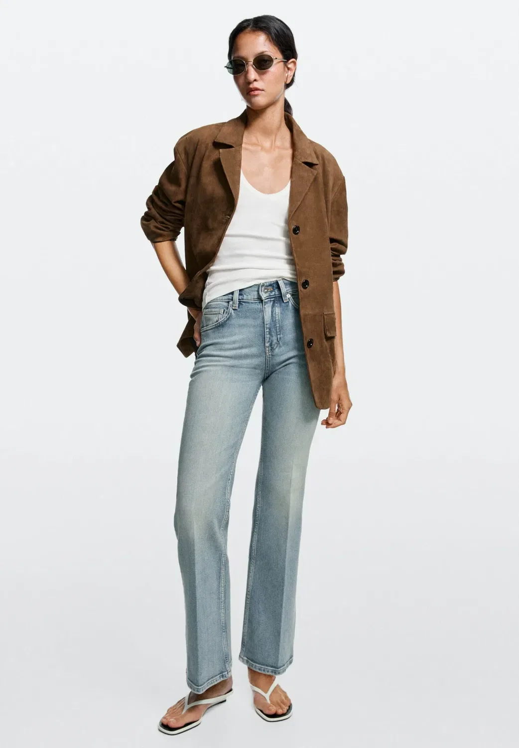 Расклешенные джинсы Massimo Dutti, Blue Denim — фото 2