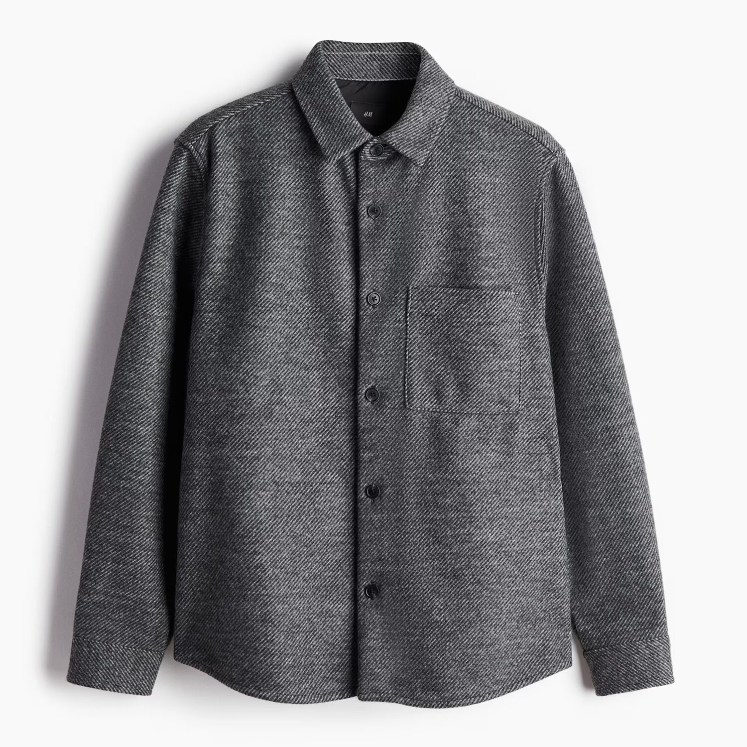 

Куртка-рубашка H&M A/W 2024 Regular Fit, темно-серый