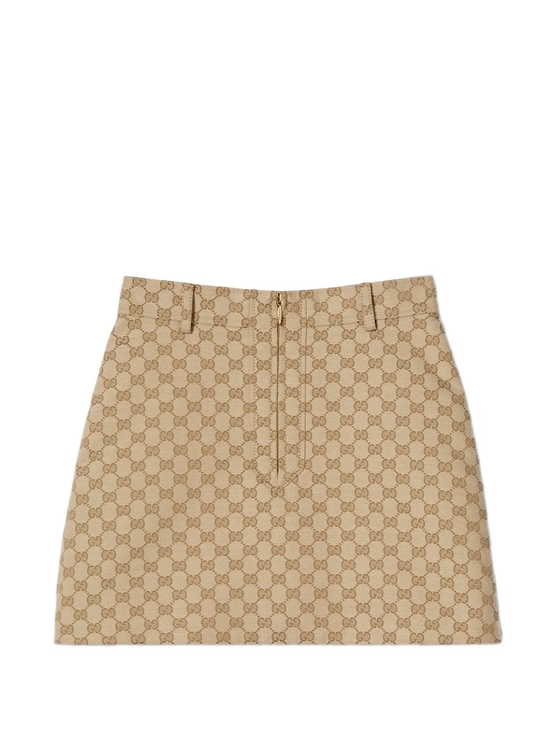 Мини-юбка с монограммой GG Gucci, нейтральные цвета