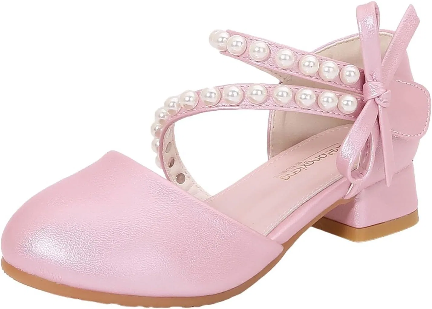 Детские туфли Мэри Джейн для девочек с цветком и бантом BJUTIR, Pink