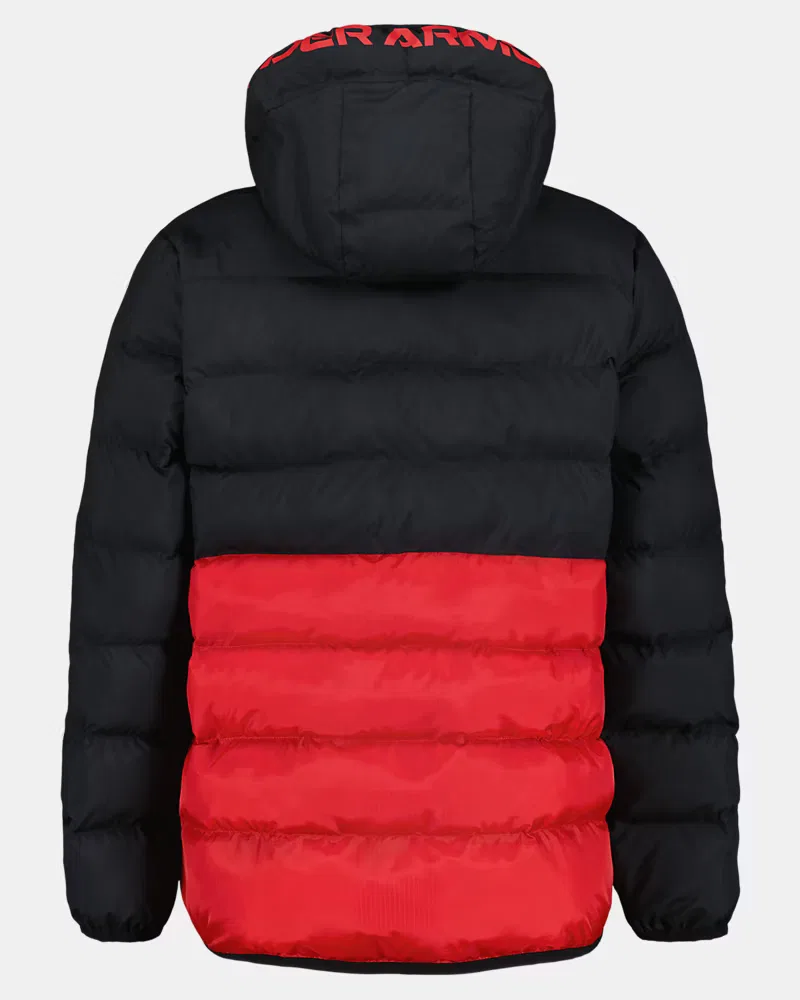 Детский пуховик водоотталкивающий UA Pronto Colorblock UnderArmour, Black/Red — фото 3