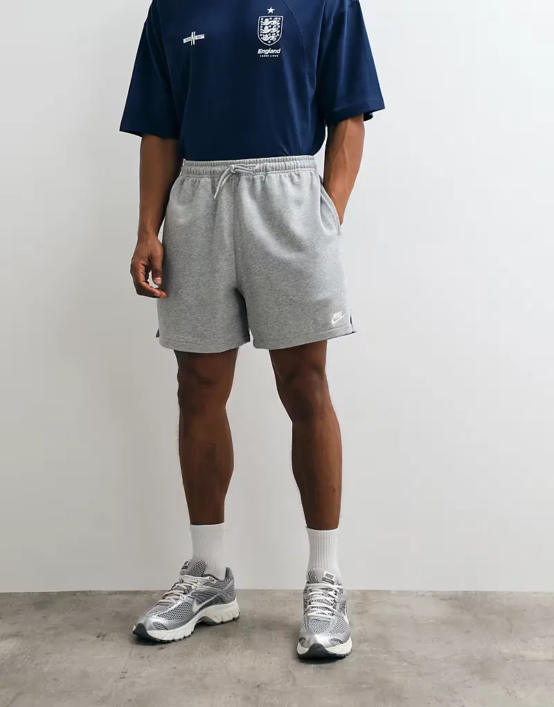 Шорты Nike Club из французской махровой ткани серого — фото 3
