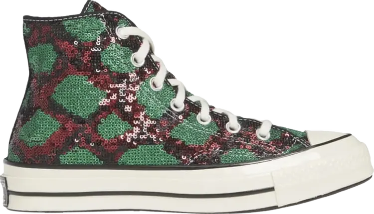 

Кроссовки Converse Chuck 70 High Snake Pattern - Red Green, красный
