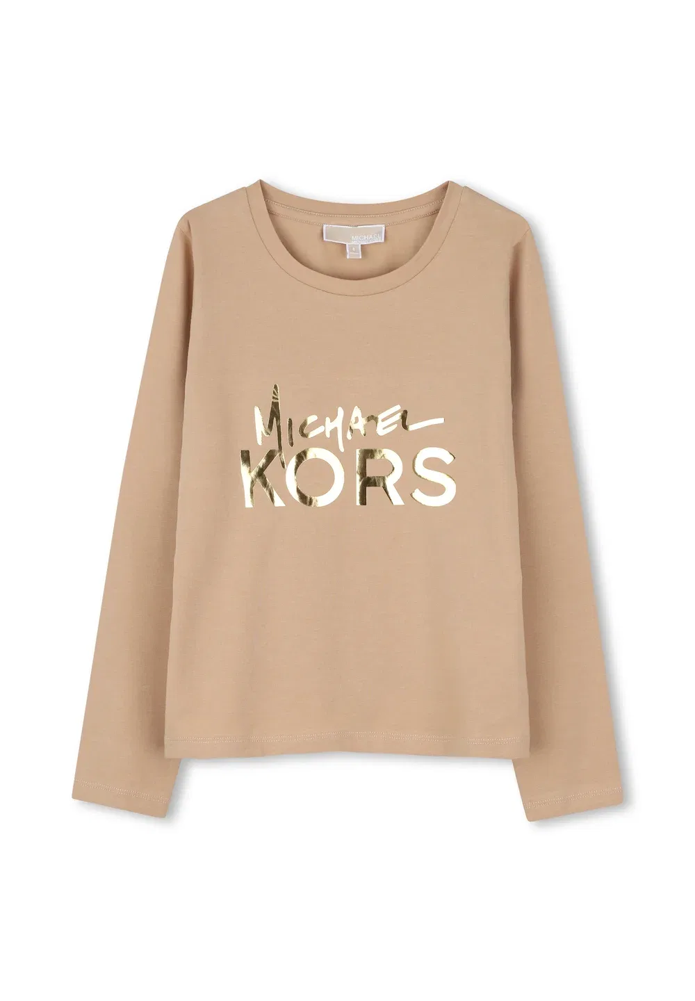 Футболка с длинным рукавом для детей и подростков - топ с длинным рукавом Michael Kors Kids, Light Chocolate Brown