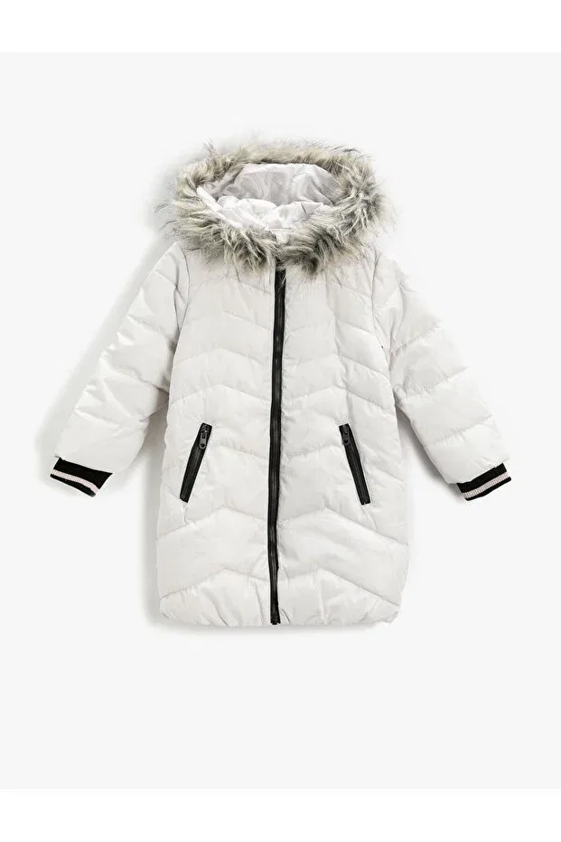 Детское пальто для девочек пуховое Koton, White