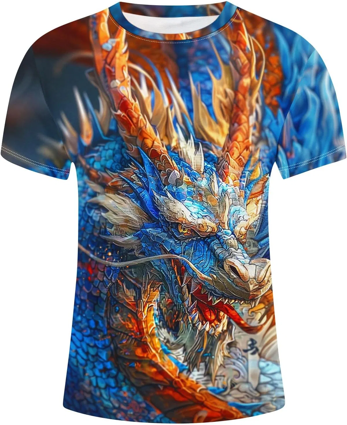 Мужская футболка с драконом Short Sleeve Tees, Multicolor — фото 4