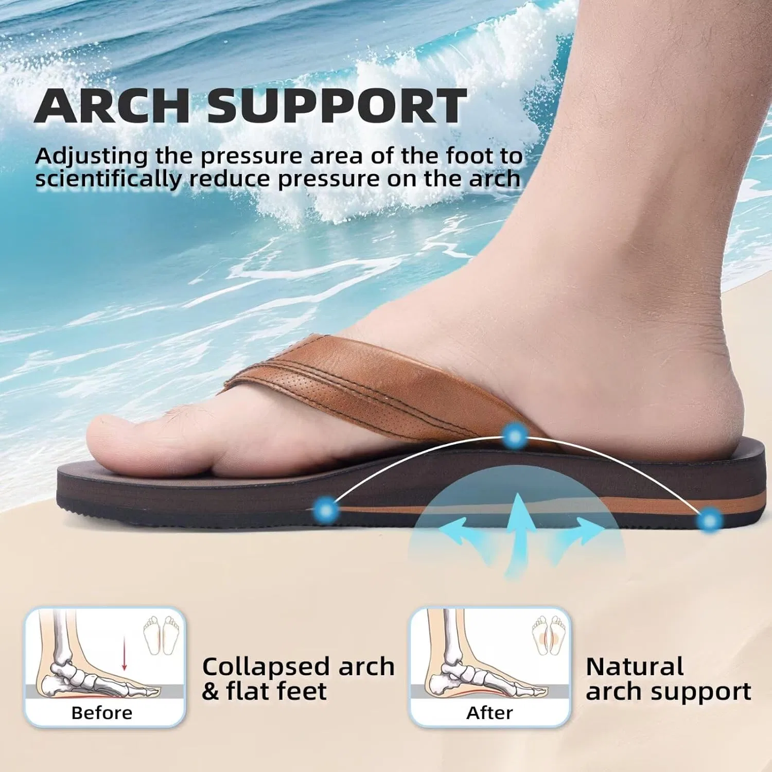 Сандалии с поддержкой стопы OrthoComfoot, темно-коричневые — фото 3